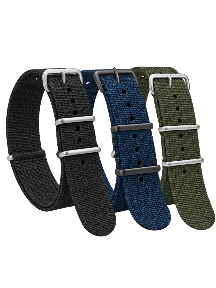 Nato Strap Nylon - Nervürlü Naylon Kayış Seiko Askeri Balistik