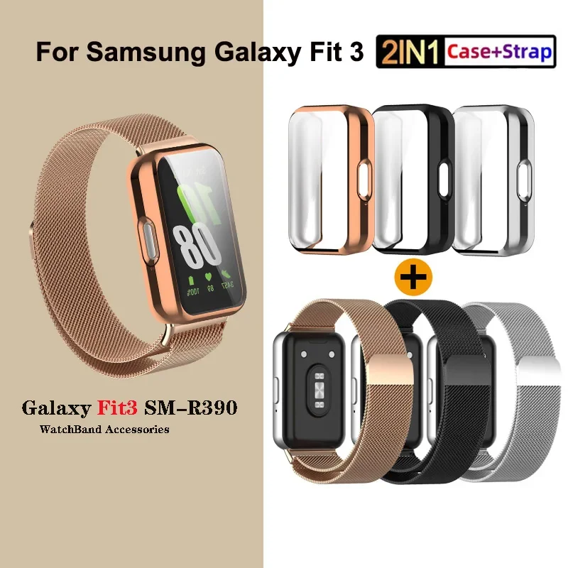 Milanese Loop Magnetic - Milanese Manyetik Kayış+TPU Kılıf Samsung Galaxy