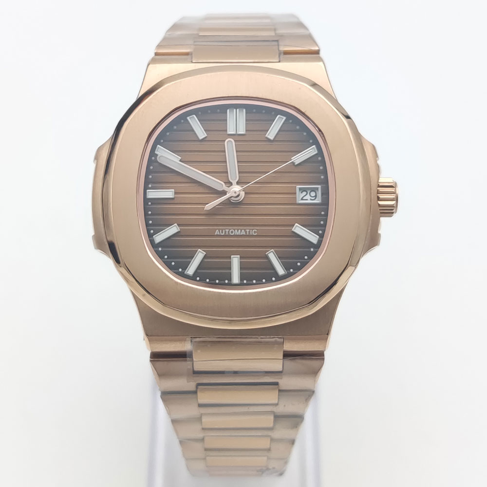 Lüks gül altın 40MM kare NH35  - Patek Philippe Watch Nautilus incelemesi ve fiyatı