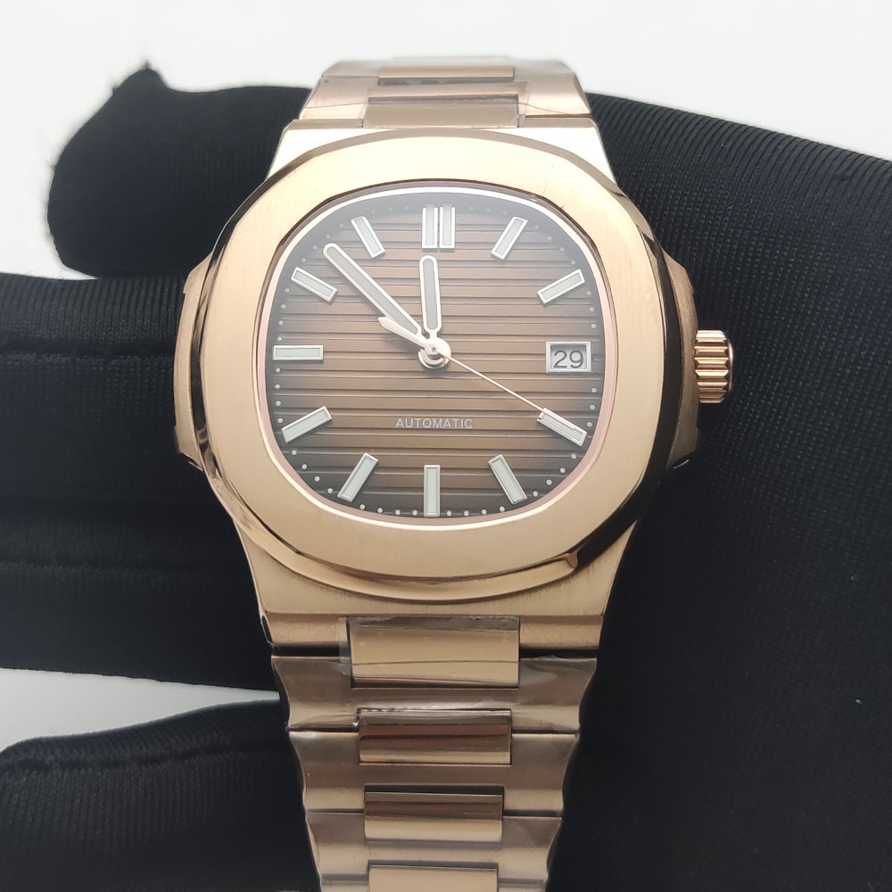 Lüks gül altın 40MM kare NH35  - Patek Philippe Watch Nautilus incelemesi ve fiyatı